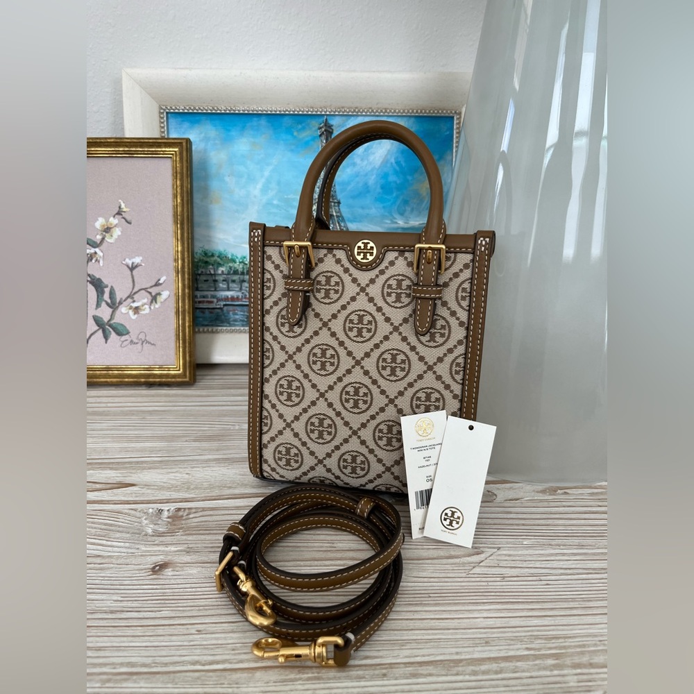 Tory Burch T Monogram Jacquard Mini N/S Tote